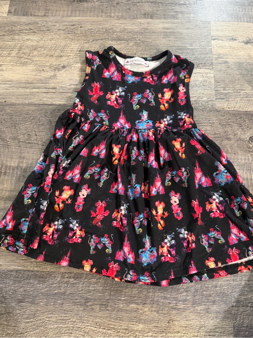 Boutique Disney Inspired Watercolor Character Twirl Dress Girls Size 5T